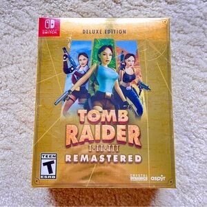 Tomb Raider I-III Remastered Trilogy Deluxe Edition Nintendo Switch BRAND NEW